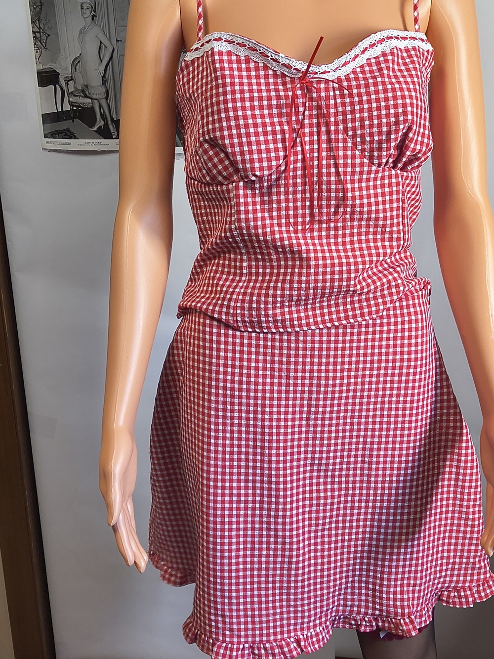 Sienna Sky Red White Gingham Two Piece Set Women’s Large